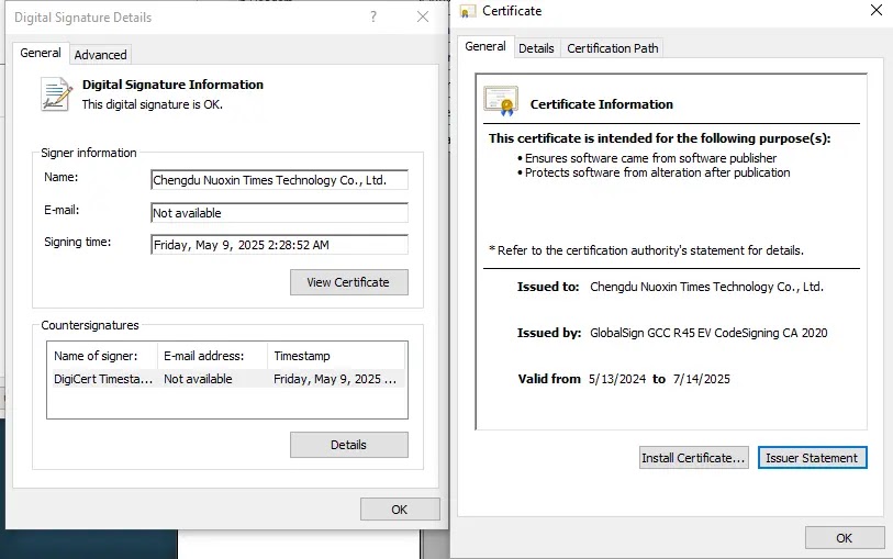 downloader with valid digital signature (source google cloud)