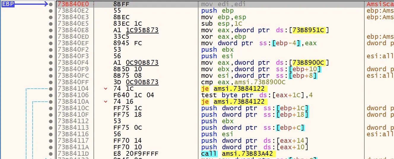 in memory amsi and etw bypass routines (source github)