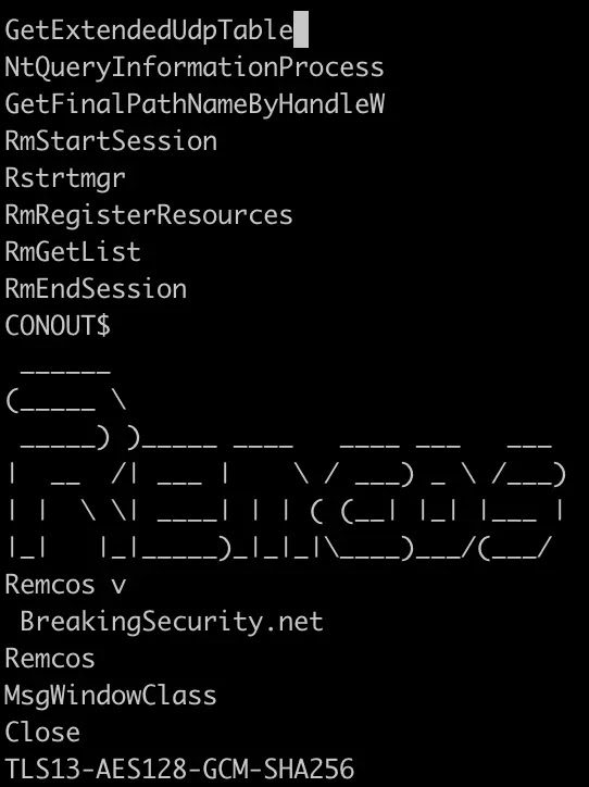 remcos rat ascii banner (source github)