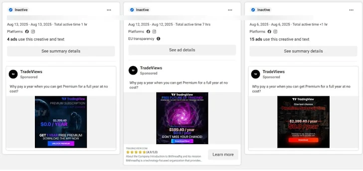 Promotional ads for TradeViews service