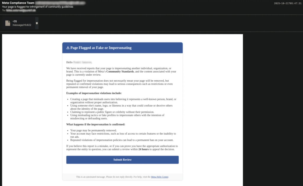 A specialized lure targeting business account owners (Source - Cloudflare)